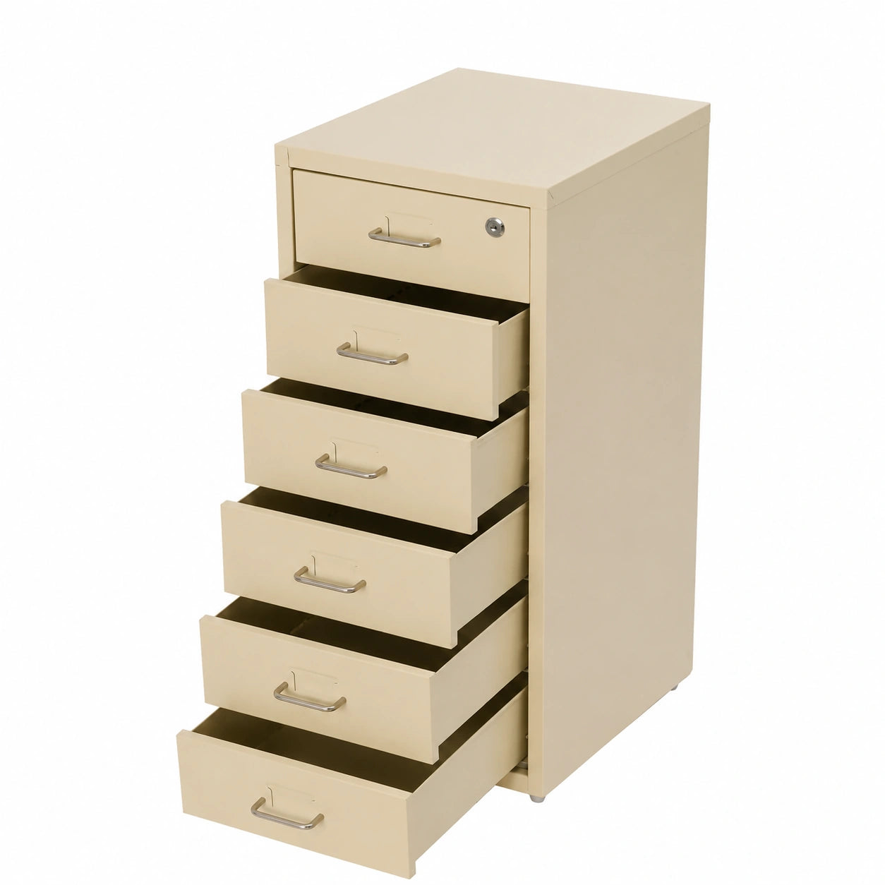 Cassettiera mobile, armadietto per documenti con 6 cassetti, armadietto da ufficio con ruote, cassettiera in metallo sotto scrivania per ufficio