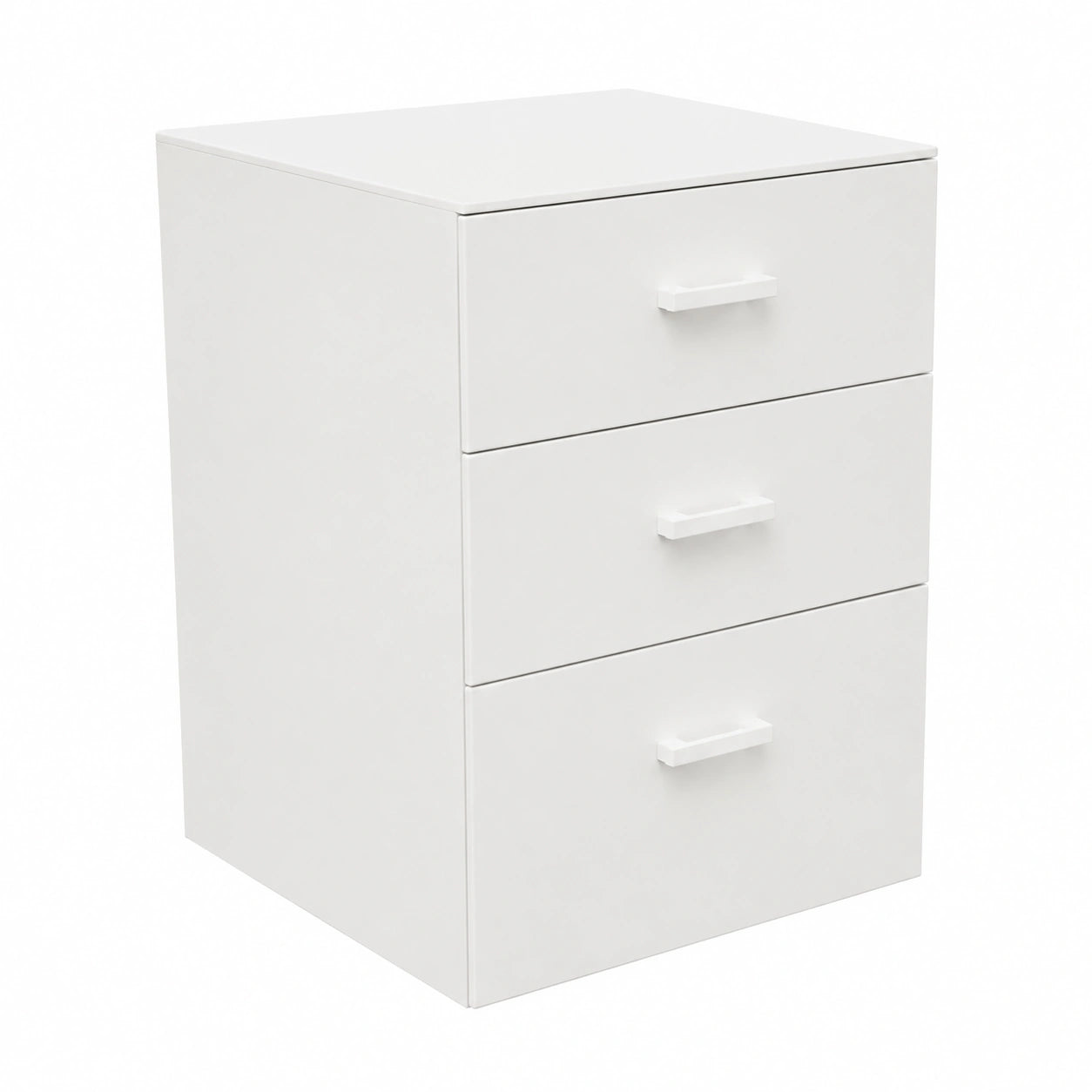Cassettiera Porta Stampante 3 Cassetti da Ufficio con Ruote in Legno MDF Bianco