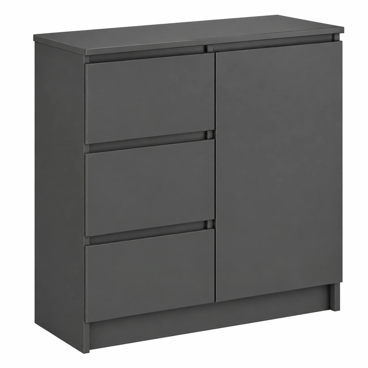 Cassettiera K-80 JERRY con 3 Cassetti, Armadio Cameretta con 2 Ripiani e 1 Anta, Moderna Mobiletto per Soggiorno, Moderno, 80 × 77 × 35 cm