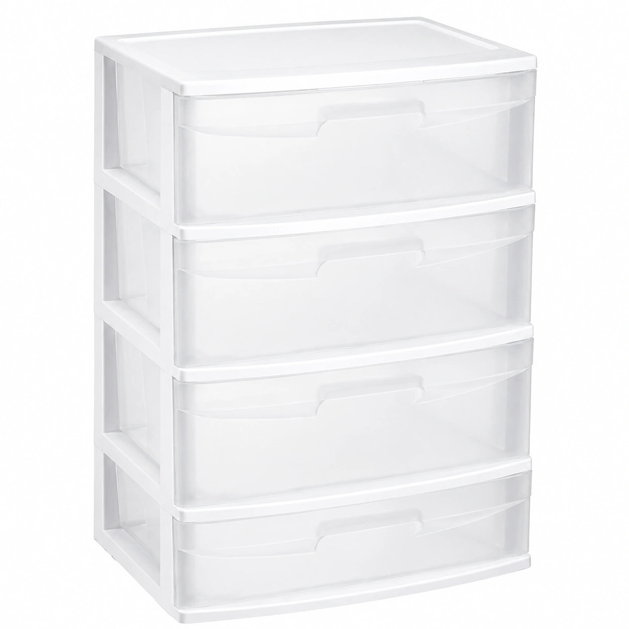 Acan Tradineur - Comò organizzatore 'Nilo' - Ideale per la casa o l'ufficio - Fabbricato in plastica - 4 Cassetti Trasparenti - 80,5 × 56 × 40 cm -