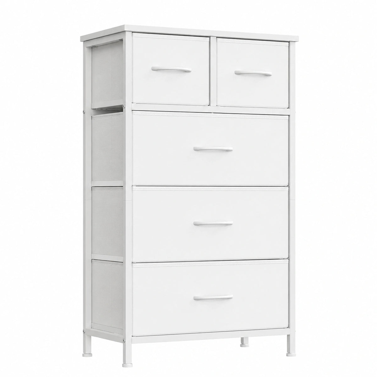 Cassettiera con 5 Cassetti in Tessuto, Mobiletto Portaoggetti, Struttura in Acciaio, 50,6 × 30 × 96,2 cm, per Camera da Letto