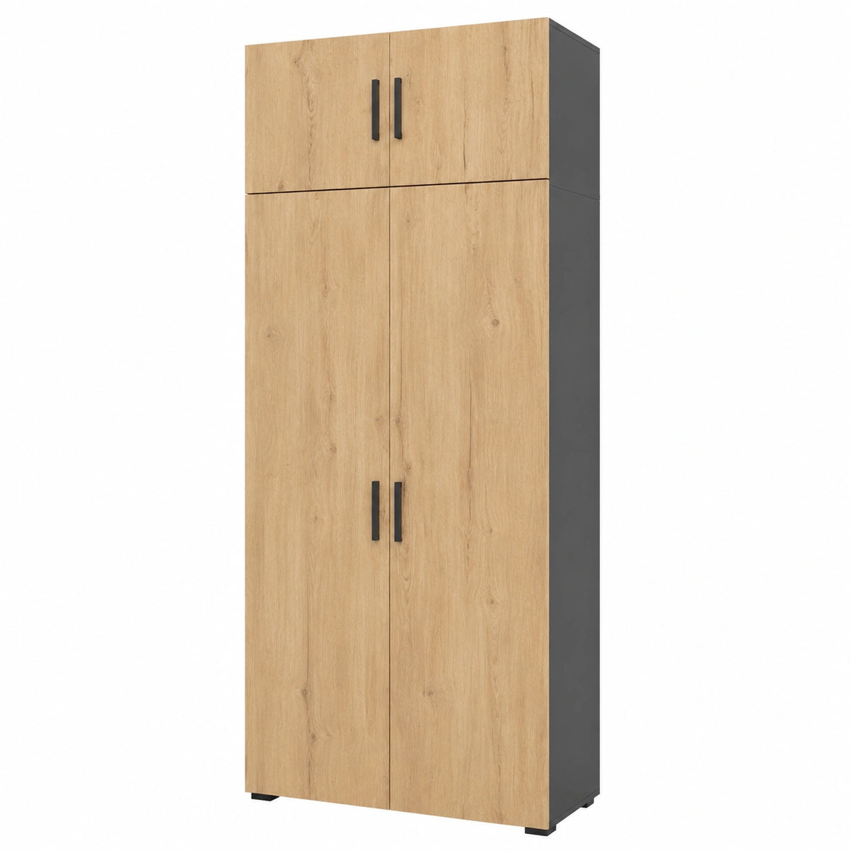 Scaffale per file Frank, Antracite, Rovere dorato, 80 × 223.8 cm, con attacco per mobile