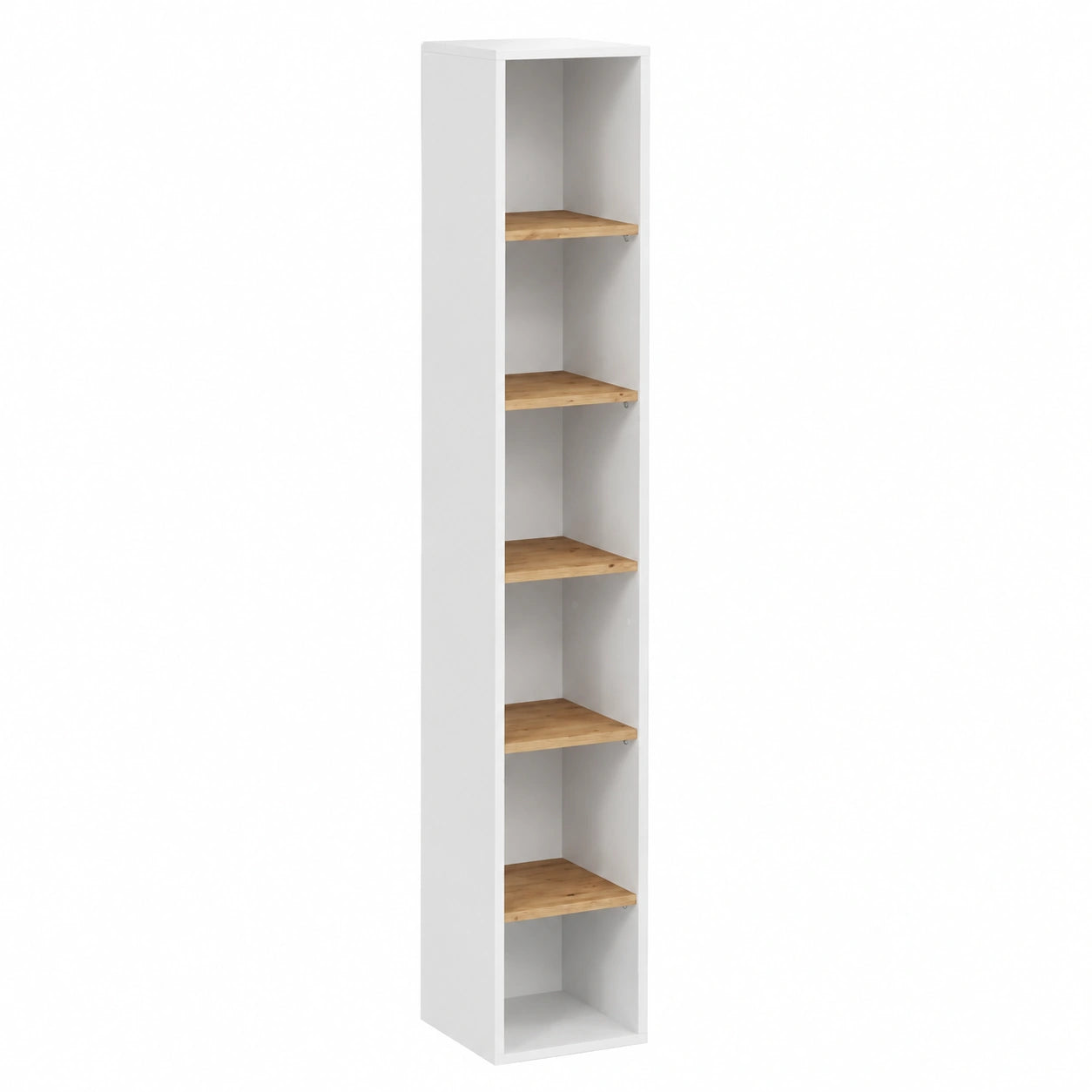 Armadio per il bagno Paolina, Bianco, Artisan, 30 × 188.6 cmSpazio di archiviazione aggiuntivo per asciugamani, prodotti per la cura e decorazioni