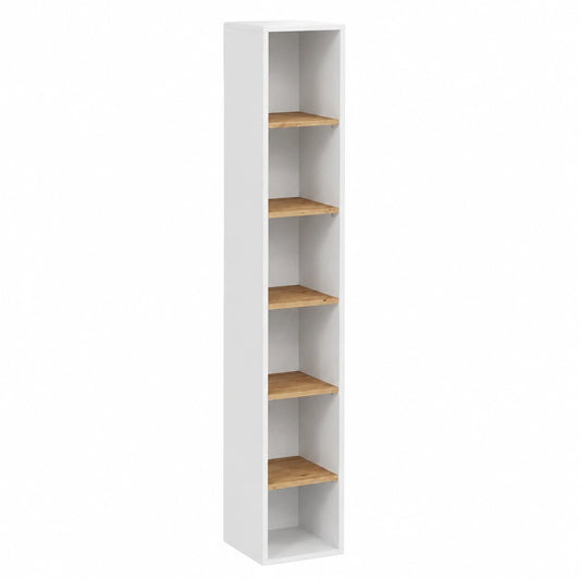 Armadio per il bagno Paolina, Bianco, Artisan, 30 × 188.6 cmSpazio di archiviazione aggiuntivo per asciugamani, prodotti per la cura e decorazioni