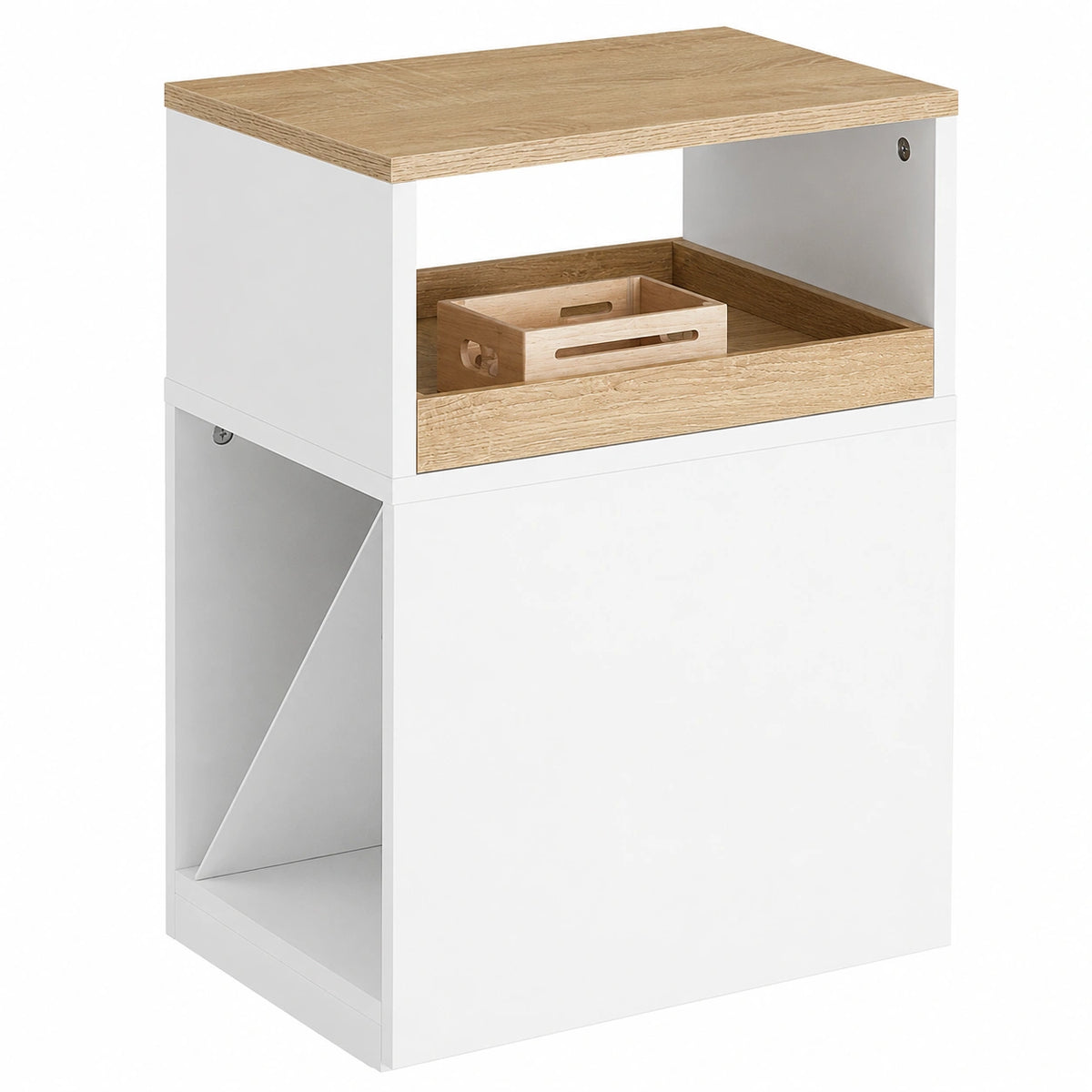 Cassettiera Scrivania con 3 Vani e Ruote Nascoste 40 × 50 × 65cm Ufficio, Carrello Porta Stampante con Cassetto Estraibile, Schedario da Ufficio