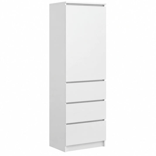 Armadio multiuso con 3 cassetti 3 scomparti e ante - Armadio per casa e ufficio 180,5 × 50 × 40cm (Bianco)