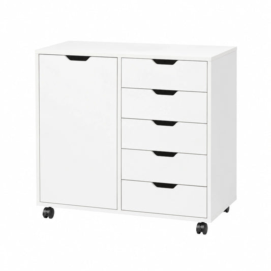 Armadio 2 Livelli, Mobile Sottoscrivania in Legno per Libri e Formati A4, Letter, Legal, Bianco