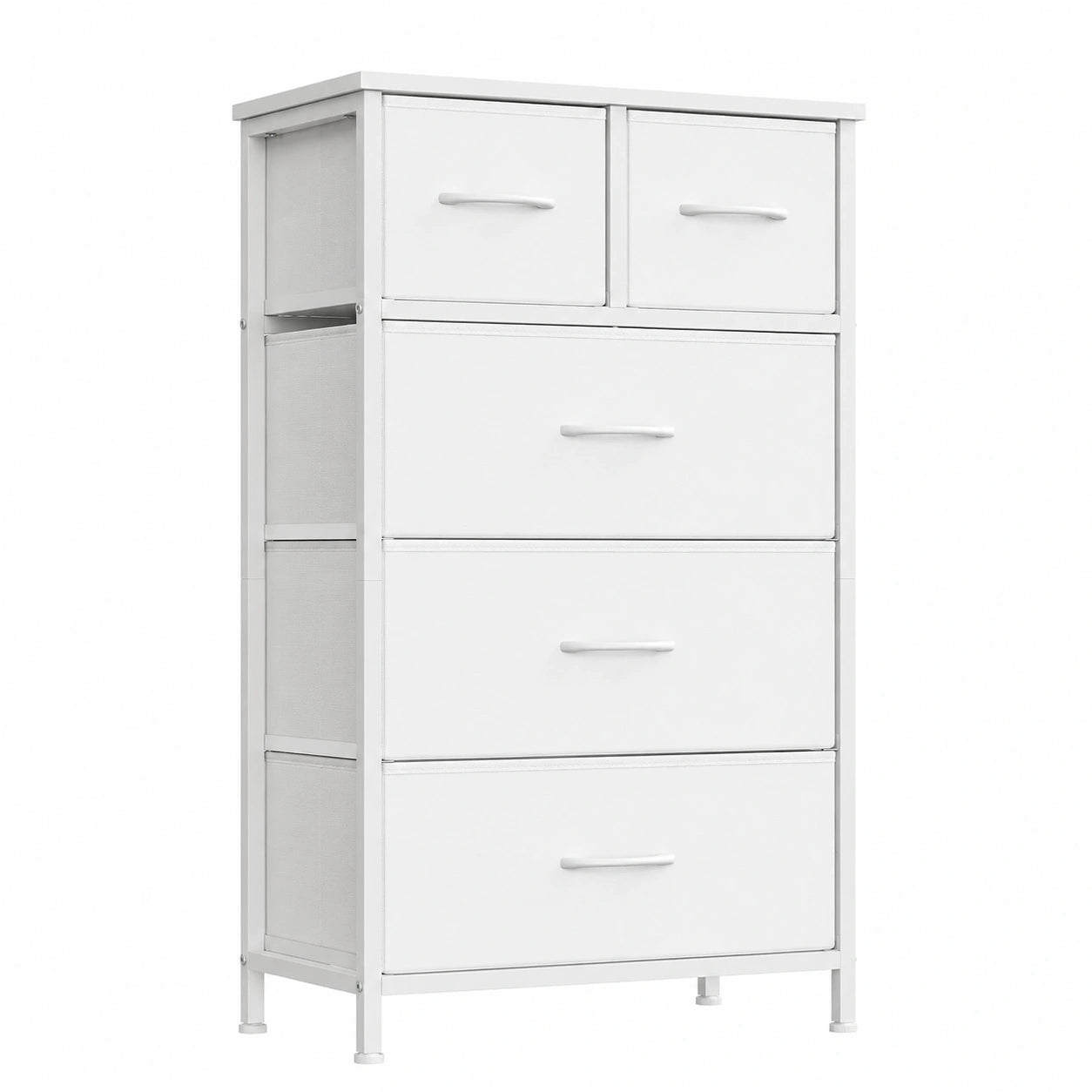 Cassettiera con 5 Cassetti in Tessuto, Mobiletto Portaoggetti, Struttura in Acciaio, 50,6 × 30 × 96,2 cm, per Camera da Letto